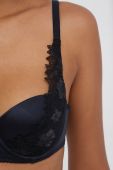 Бюстгальтер Twinset колір чорний сатин однотонний