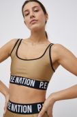 Спортивний бюстгальтер P.E Nation колір коричневий гладкий Спортивний бюстгальтер P.E Nation колір коричневий гладкий