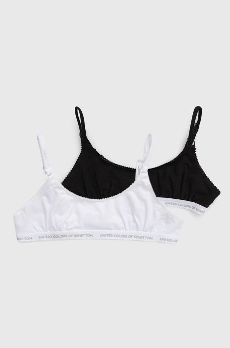 Дитячий бюстгальтер United Colors of Benetton (2-pack) колір білий Дитячий бюстгальтер United Colors of Benetton (2-pack) колір білий