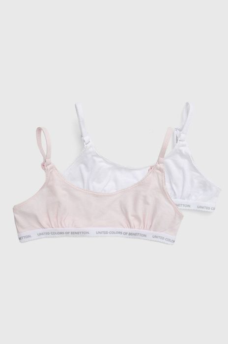 Дитячий бюстгальтер United Colors of Benetton (2-pack) колір рожевий Дитячий бюстгальтер United Colors of Benetton (2-pack) колір рожевий