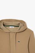 Кофта Lacoste жіноча колір бежевий з капюшоном однотонна