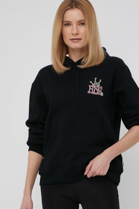 Кофта HUF жіноча колір чорний з принтом (2015095) Кофта HUF жіноча колір чорний з принтом (2015095)