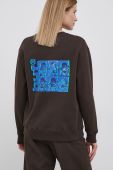 Кофта HUF жіноча колір коричневий з принтом Кофта HUF жіноча колір коричневий з принтом