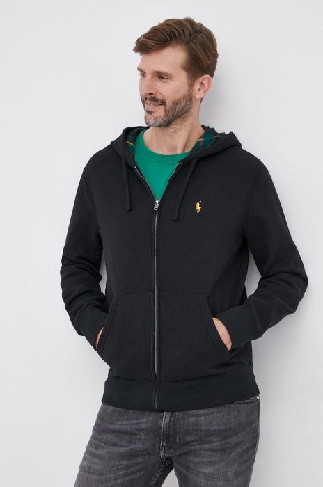 Кофта Polo Ralph Lauren чоловіча колір чорний гладка Кофта Polo Ralph Lauren чоловіча колір чорний гладка