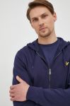 Бавовняна кофта Lyle & Scott чоловіча колір синій однотонна (2214775) Бавовняна кофта Lyle & Scott чоловіча колір синій однотонна (2214775)