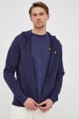 Бавовняна кофта Lyle & Scott чоловіча колір синій однотонна (2214775) Бавовняна кофта Lyle & Scott чоловіча колір синій однотонна (2214775)