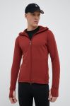 Спортивна кофта Houdini Power колір червоний з капюшоном однотонна Спортивна кофта Houdini Power колір червоний з капюшоном однотонна