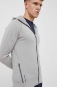 Спортивна кофта Houdini Outright колір сірий з капюшоном меланж Спортивна кофта Houdini Outright колір сірий з капюшоном меланж
