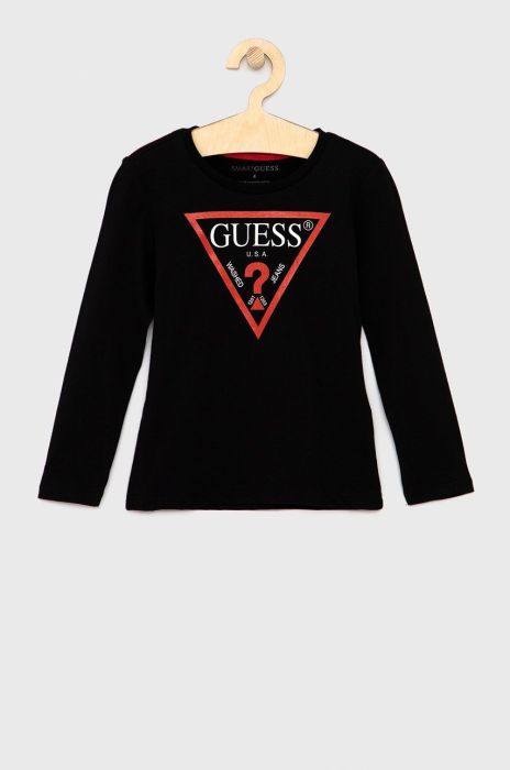 Дитячий лонгслів Guess колір чорний з принтом (1534467) Дитячий лонгслів Guess колір чорний з принтом (1534467)