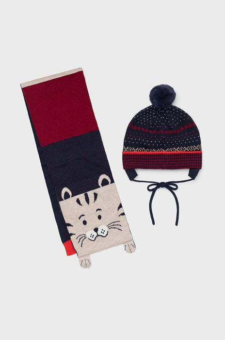Дитяча шапка і шарф Mayoral колір бордовий Дитяча шапка і шарф Mayoral колір бордовий