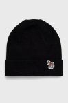 Шапка Paul Smith колір чорний з тонкого трикотажу вовна Шапка Paul Smith колір чорний з тонкого трикотажу вовна