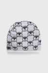 Шапка Moschino колір білий з тонкого трикотажу вовна Шапка Moschino колір білий з тонкого трикотажу вовна