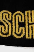 Шапка Moschino колір чорний з тонкого трикотажу вовна (1697080)