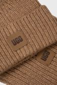 Шапка та шарф з домішкою вовни UGG колір коричневий Шапка та шарф з домішкою вовни UGG колір коричневий