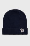 Шапка PS Paul Smith колір синій з тонкого трикотажу вовна Шапка PS Paul Smith колір синій з тонкого трикотажу вовна