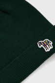 Шапка PS Paul Smith колір зелений з тонкого трикотажу вовна