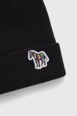 Шапка PS Paul Smith колір чорний з тонкого трикотажу вовна Шапка PS Paul Smith колір чорний з тонкого трикотажу вовна