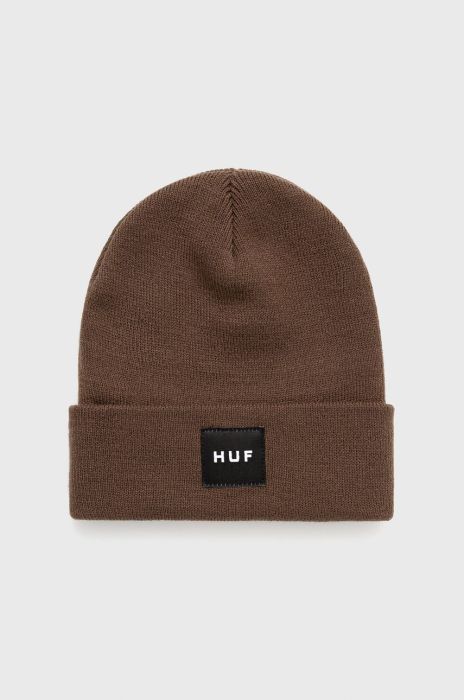 Шапка HUF колір коричневий з тонкого трикотажу Шапка HUF колір коричневий з тонкого трикотажу