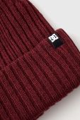 Шапка DC колір бордовий з товстого трикотажу
