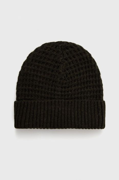 Шапка з домішкою вовни Sisley колір зелений з тонкого трикотажу Шапка з домішкою вовни Sisley колір зелений з тонкого трикотажу