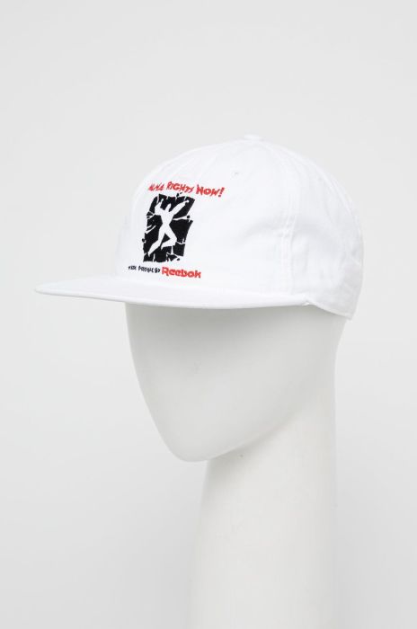 Кепка Reebok Classic HE4657 колір білий з аплікацією Кепка Reebok Classic HE4657 колір білий з аплікацією