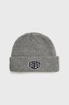Вовняна шапка Deus Ex Machina колір сірий з товстого трикотажу вовна Вовняна шапка Deus Ex Machina колір сірий з товстого трикотажу вовна