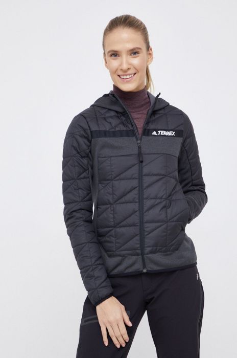 Куртка adidas Performance GU8925 жіноча колір сірий перехідна Куртка adidas Performance GU8925 жіноча колір сірий перехідна