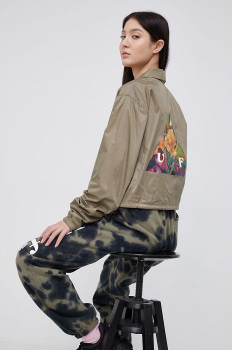 Куртка HUF жіноча колір зелений перехідна