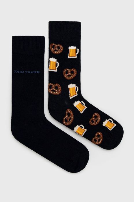 Шкарпетки John Frank (2-pack) чоловічі колір синій Шкарпетки John Frank (2-pack) чоловічі колір синій