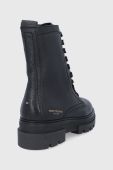 Шкіряні черевики Tommy Hilfiger жіночі колір чорний на платформі злегка утеплена