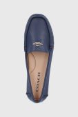 Шкіряні мокасини Coach Marley жіночі колір синій на плоскому ходу G4835 Шкіряні мокасини Coach Marley жіночі колір синій на плоскому ходу G4835