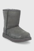 Дитячі шкіряні чоботи UGG колір сірий Дитячі шкіряні чоботи UGG колір сірий