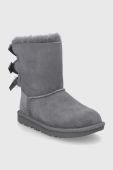 Дитячі замшеві чоботи UGG Bailey Bow II колір сірий