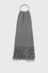 Шарф з домішкою вовни Patrizia Pepe колір сірий гладкий