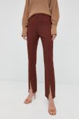Штани Ivy Oak жіночі колір бордовий прямі висока посадка Штани Ivy Oak жіночі колір бордовий прямі висока посадка