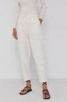 Штани Pennyblack жіночі колір кремовий широке висока посадка