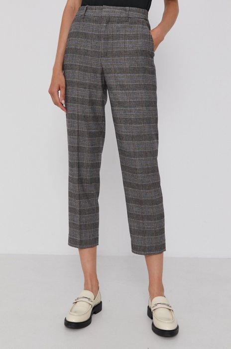 Штани Drykorn жіночі прямі висока посадка колір барвистий Штани Drykorn жіночі прямі висока посадка колір барвистий