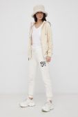 Штани Superdry жіночі колір кремовий з аплікацією Штани Superdry жіночі колір кремовий з аплікацією