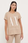 Бавовняна футболка Armani Exchange колір бежевий (3406762)