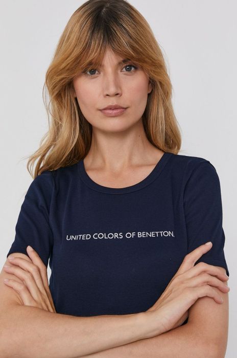 Бавовняна футболка United Colors of Benetton колір синій (1671181) Бавовняна футболка United Colors of Benetton колір синій (1671181)