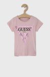 Дитяча бавовняна футболка Guess колір рожевий (1536264)