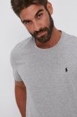 Бавовняна футболка Polo Ralph Lauren колір сірий гладкий Бавовняна футболка Polo Ralph Lauren колір сірий гладкий