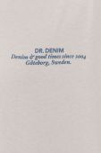Бавовняна футболка Dr. Denim колір сірий з принтом