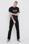 Бавовняна футболка HUF колір чорний з принтом (1875391)