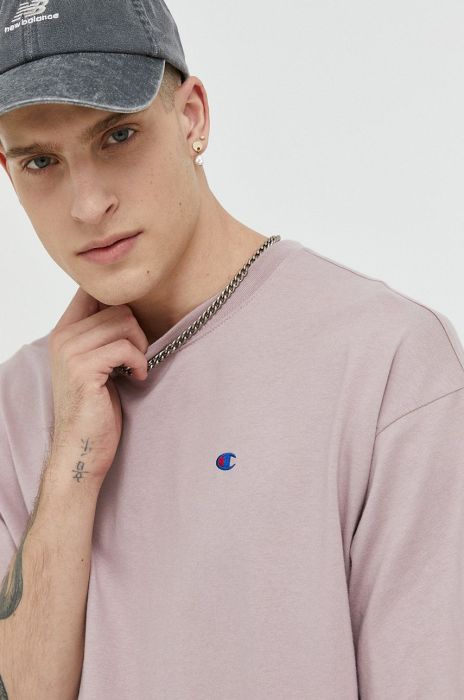 Футболка Champion колір рожевий однотонна 216548-MS053