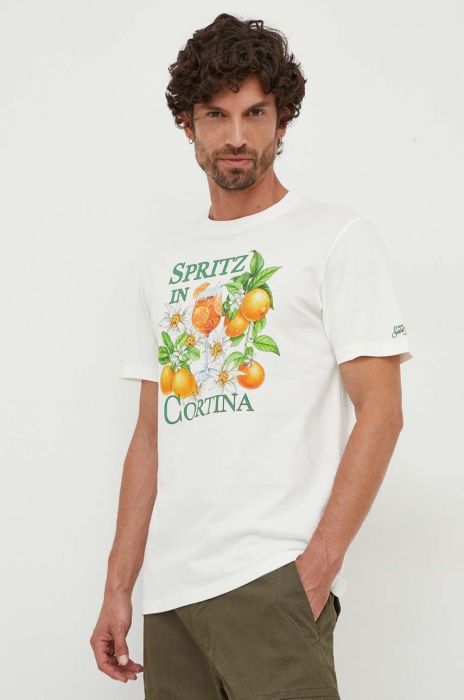 Бавовняна футболка MC2 Saint Barth колір білий з принтом (3608922) Бавовняна футболка MC2 Saint Barth колір білий з принтом (3608922)