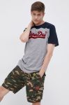 Футболка Superdry чоловіча колір сірий з принтом