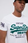Бавовняна футболка Superdry колір білий з принтом (2121577)