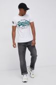 Бавовняна футболка Superdry колір білий з принтом (2121577) Бавовняна футболка Superdry колір білий з принтом (2121577)