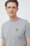 Бавовняна футболка Lyle & Scott колір сірий меланж
